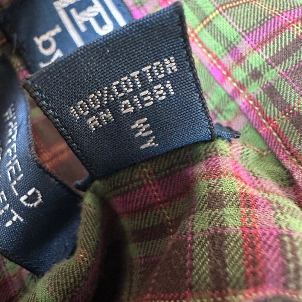 Polo Ralph Lauren Whitfield Classic Fit Green Purple Plaid Cotton Shirt Mens XL